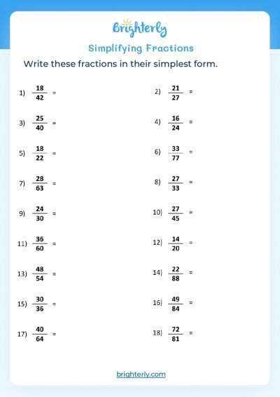 Reducing Fractions Test