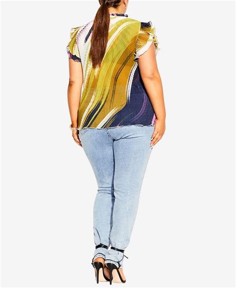 City Chic Trendy Plus Size Colour Wave Top And Reviews Tops Plus