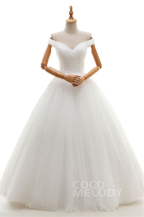 USD 479 A Line Floor Length Tulle Wedding Dress JWLF16001 Aline