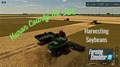 Fs22 Huron County Mi 16x Harvesting A Large Field Using Courseplay Youtube