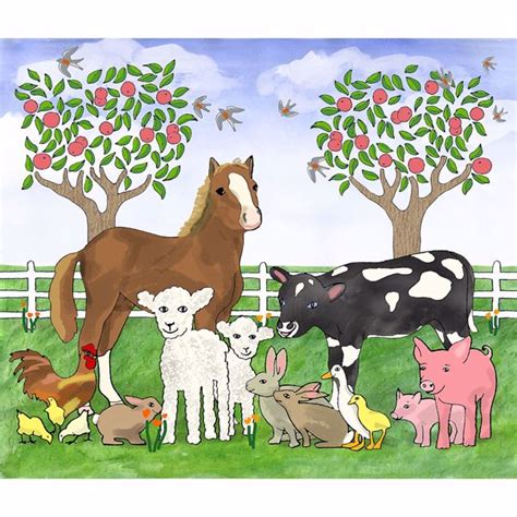 94503 - Farm Animals Wall Mural - by Brewster