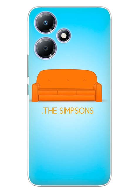 Бампер для Infinix Hot 30i The Simpsons Симпсоны логотип в форме дивана на голубом фоне
