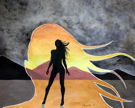 Woman Silhouette Painting by Edwin Alverio