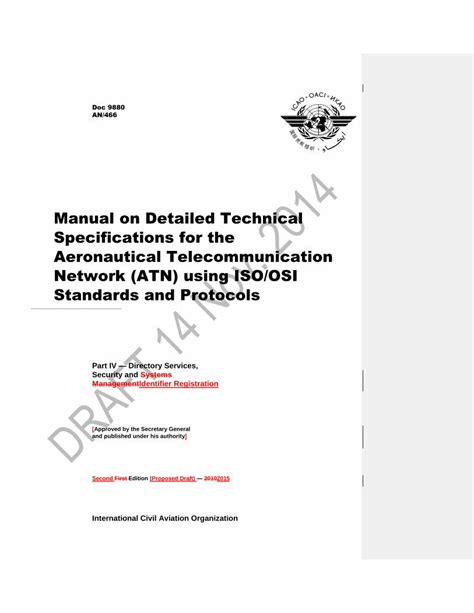 Pdf Manual On Detailed Technical Specifications For The First Meeting Of Specifications