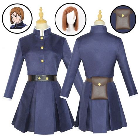 Jujutsu Kaisen Cosplay Costume Kugisaki Nobara Wig Dress Halloween