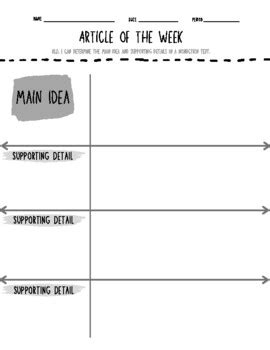 Nonfiction Article Graphic Organizer By Meaghan Manning Tpt