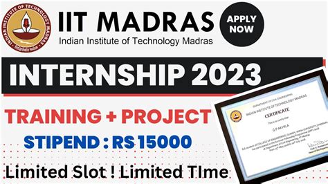 IIT Madras Internship Summer Internship By IIT Madras 2023 RBCDSAI