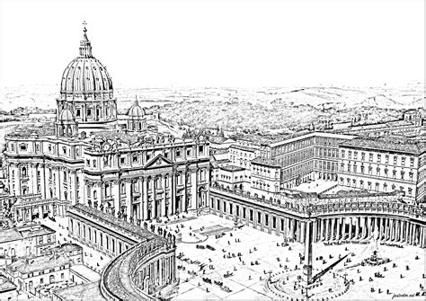 Piazza San Pietro A Roma Architettura Casa Disegni Da Colorare