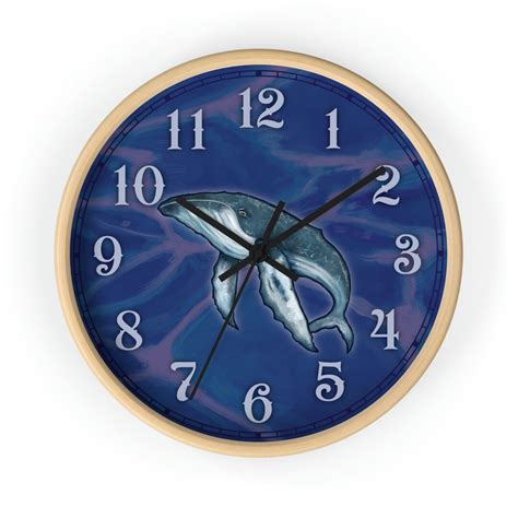 Humpback Whale Clock Nautical Wall Clock Whale T Nautical Etsy