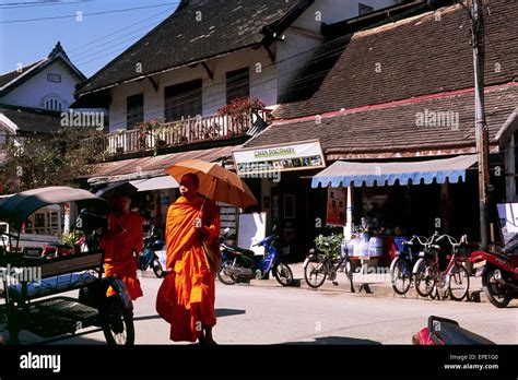 Laos Luang Prabang Sisavangvong Main Street Stock Photo Alamy