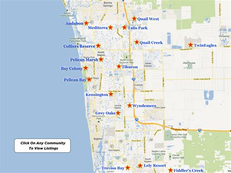 Naples Golf Communities Map - Naples, Florida Golf Real Estate Homes ...