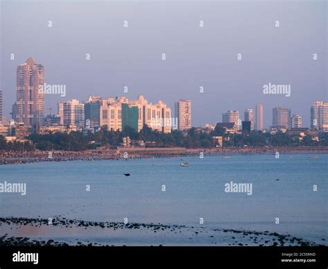 Mumbai Skyline View From Marine Drive In Mumbai India Stock Photo Alamy