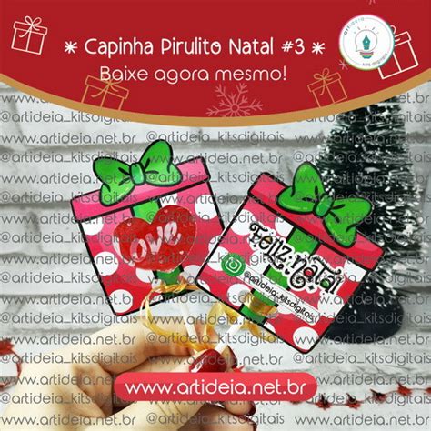 Arquivo Digital Capinha Pirulito Natal Art Ideia Kits