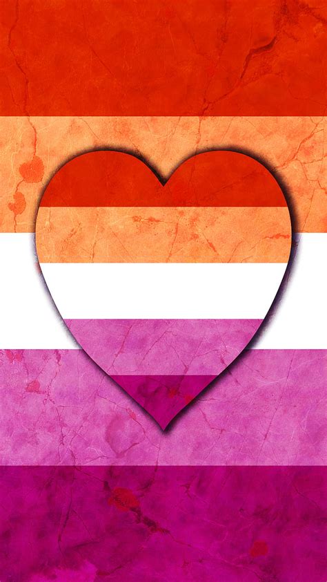 Bandera Lesbiana Corazón Adoxalinia Junio Activista Color Comunidad Día Fondo De