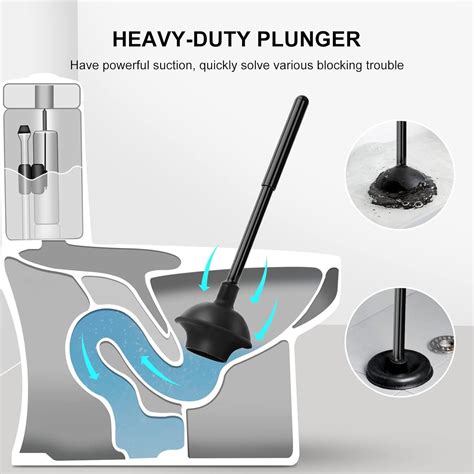 Setsail Toilet Brush And Plunger Set Toilet Plungers For Bathroom Heavy