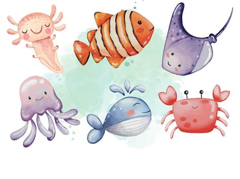 Ocean Animals Svg Bundle, Sea Animals Svg, Ocean Animals Clipart, Fish ...