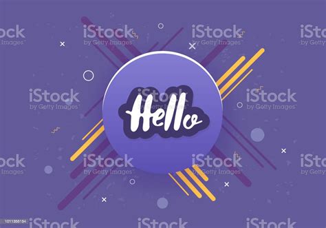 Hello Word Lettering For Banner Vector Illustration Stock Illustration