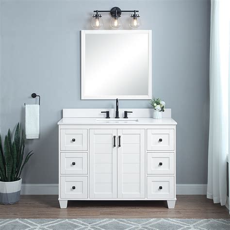 48 Inch White Bathroom Vanity With Top – Rispa