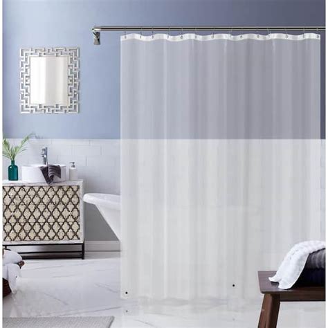 Dainty Home PEVA 72 In W X 70 In L In Clear Clear Shower Curtain With