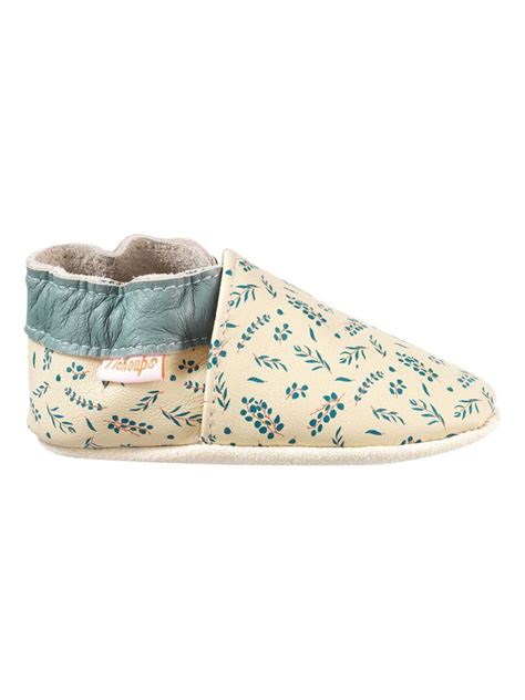 Chaussons bébé cuir souple Jo l eucalyptus Beige Kiabi 21 00