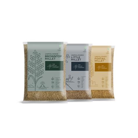 Buy The Millet Company Unpolished Millet Combo Pack Of 3 500g Each