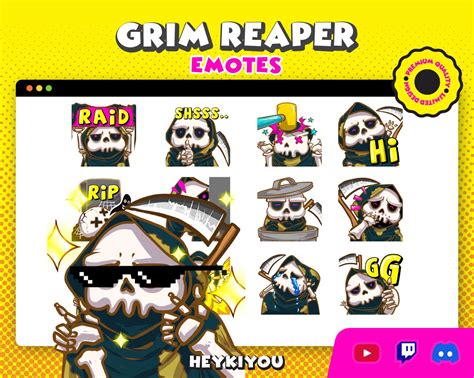 Handrawn Style Grim Reaper Twitch Emotes Grim Reaper Emotes Reaper