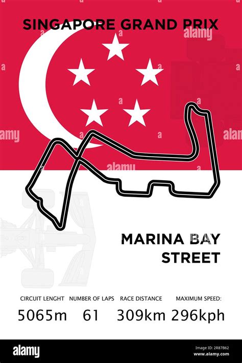Marina Bay Street Circuit Map Singapore Stock Vector Image And Art Alamy