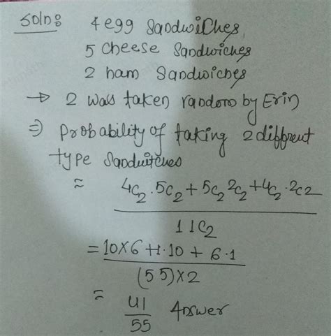 Solved 19 There Are Three Different Types Of Sandwiches On Algebra