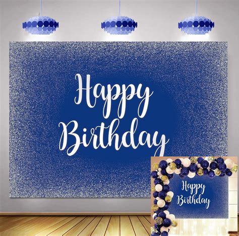 Buy Royal Blue Happy Birthday Backdrop Adults Mans Boys Bday Party