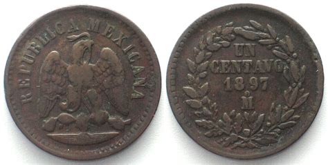 Mexiko MEXICO 1 Centavo 1897 Mo Copper XF Vz MA Shops