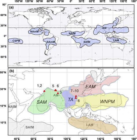 A Map Showing The Positions And Aerial Extent Of Monsoons As Defined