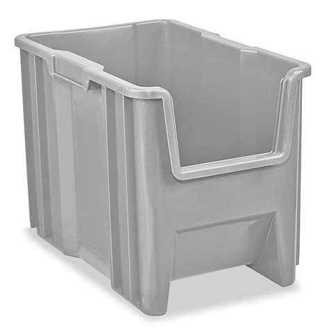 Giant Plastic Stackable Bins 17 1 2 X 10 7 8 X 12 1 2 Gray S