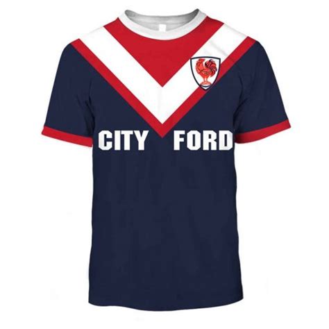 Nrl Sydney Roosters Custom Name Number 1976 Vintage Retro Jersey T Shirt