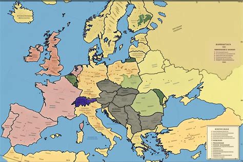 Premium AI Image | A map of europe shows the country at the top of the map.