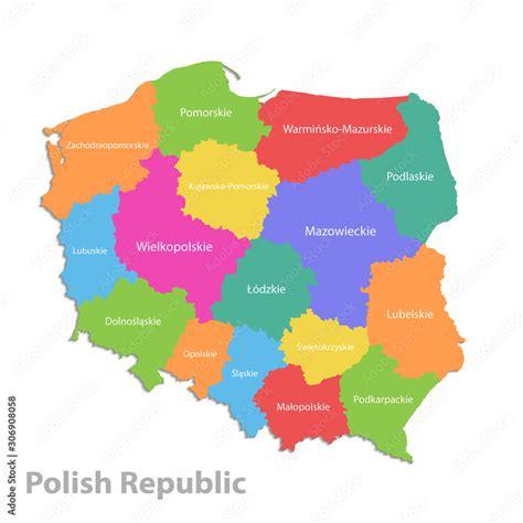 Poland Map Administrative Division Polish Republic Separate