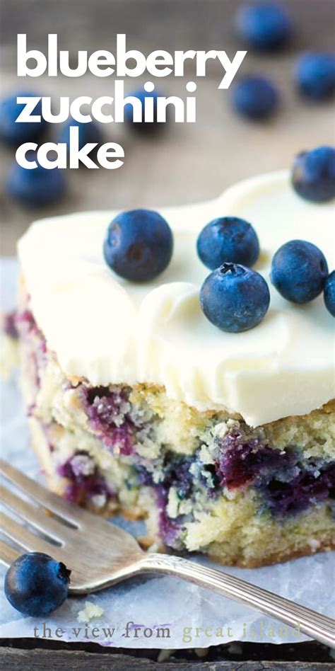 Blueberry Zucchini Snack Cake With Lemon Buttercream • The View From Great Island