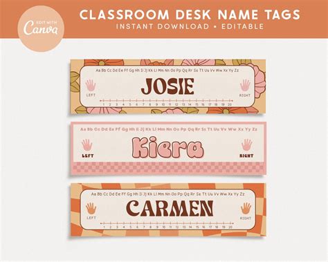 Student Desk Name Labels, Editable Classroom Printables, Student Name ...