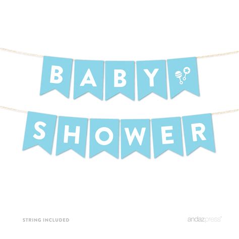 Baby Shower Baby Blue Boy Baby Shower Hanging Pennant Garland Party Banner - Walmart.com