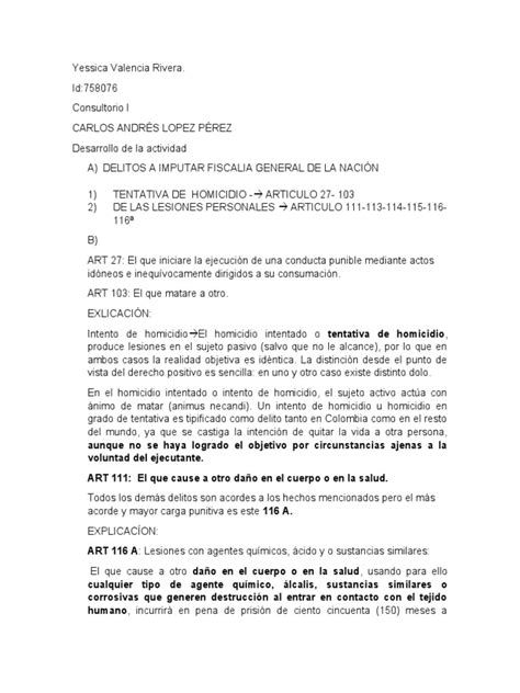 Escrito De Acusacion Pdf Homicidio Ley Pública