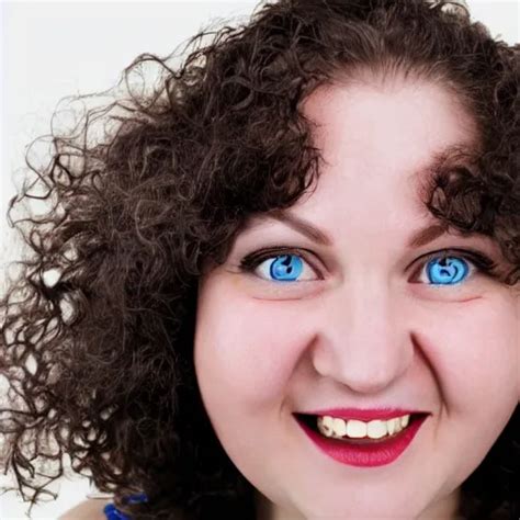 Overweight White Girl Mid 30s Natural Blue Eyes With Epicanthi