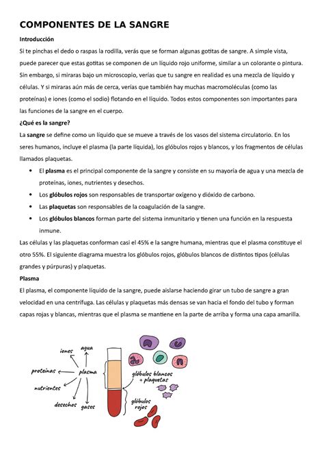 Componentes DE LA Sangre 2018 COMPONENTES DE LA SANGRE Introducción