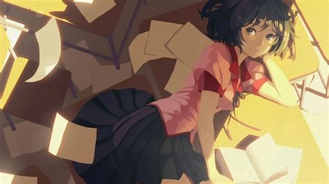 Wallpaper Anime Girls Monogatari Series White Skin Hanekawa