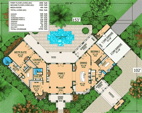 Plan 36174tx palatial living – Artofit