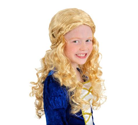 Perruque de princesse médiévale blonde pour enfants