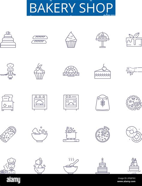 Bakery Shop Line Icons Signs Set Design Collection Of Bakery Shop