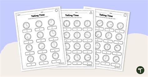 Telling Time Worksheets Differentiated Maths Teach Starter