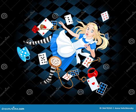 Falling Alice stock vector. Illustration of fantasy, childhood - 36678265