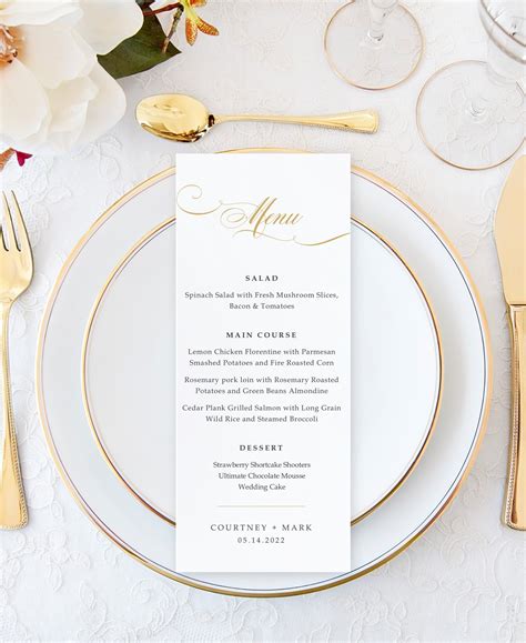 Wedding Menu Cards Are A Great Addition To Any Wedding Our Printed