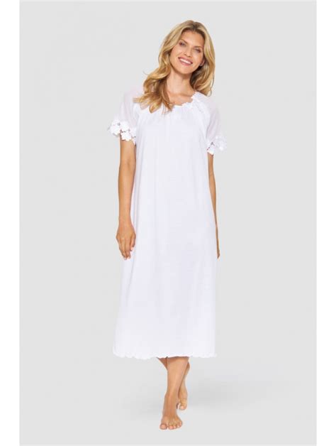 Feraud Short Sleeved White Nightgown Cotton