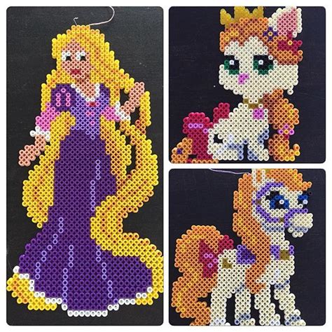 Rapunzel Set Hama Perler Beads By Trine Skaarup Jensen Graficos Punto De Cruz Punto De Cruz Hama